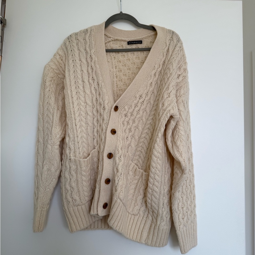 Brandy Melville Cream Cable Knit Cardigan